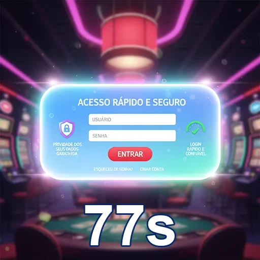 Tela de login do site 77s, destacando segurança de acesso.
