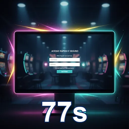 Tela do aplicativo 77s com formulário de login seguro.