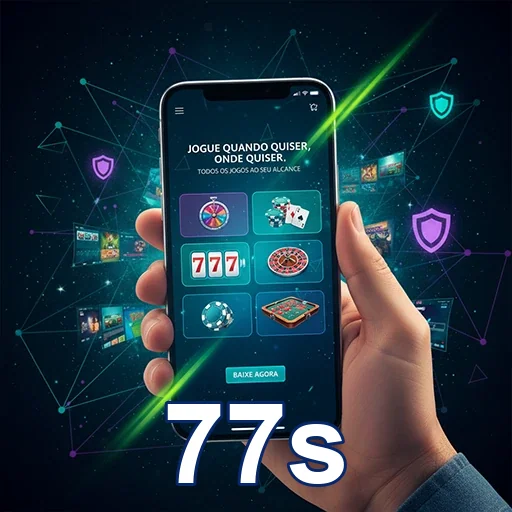Usuário acessando jogos da 77s em smartphone.