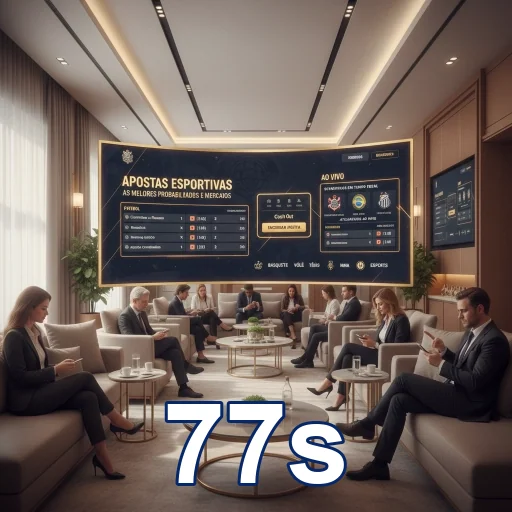 Ambiente de apostas esportivas moderno no 77s com odds em destaque.