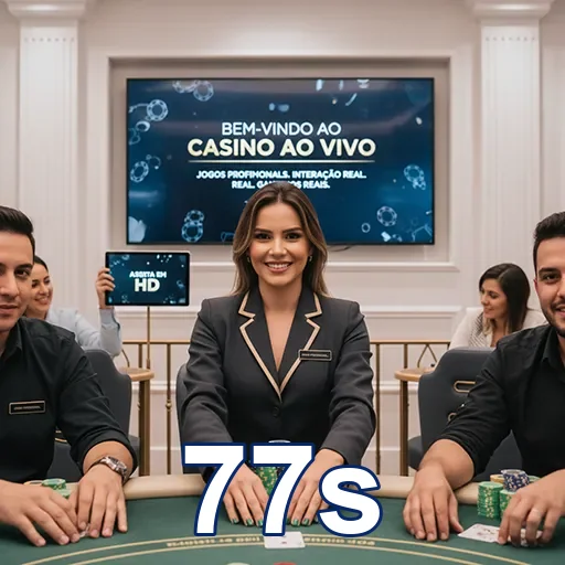 Interação em cassino ao vivo na plataforma 77s com dealers.