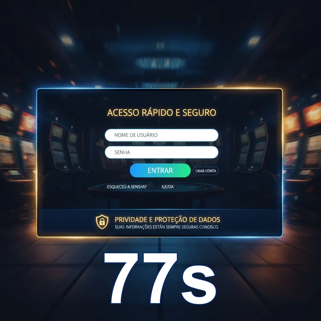 Tela de acesso rápido para cadastro na plataforma 77s.