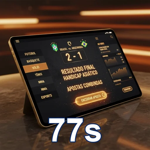 Tela do 77s exibindo aposta em voleibol ao vivo.