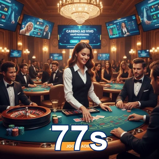 Jogadora interagindo em mesa de cassino ao vivo no 77s.