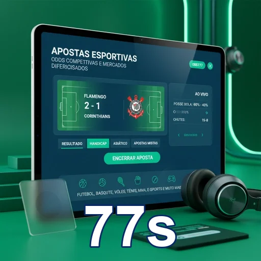 Tela de apostas esportivas no site 77s mostrando resultados.