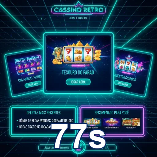 Interface da plataforma 77s com jogos VIP em destaque.