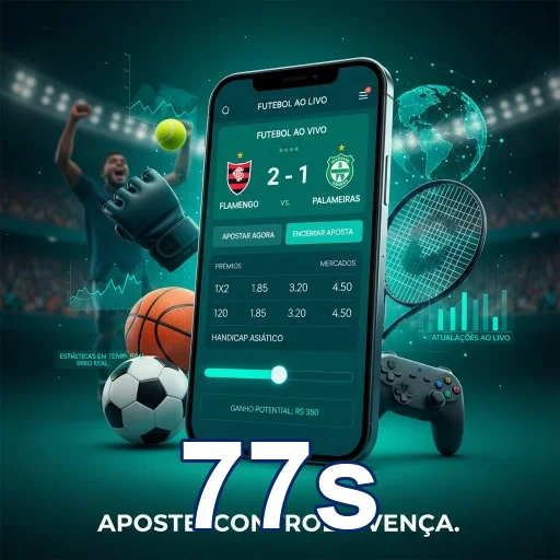 Tela do celular mostrando apostas ao vivo na 77s.