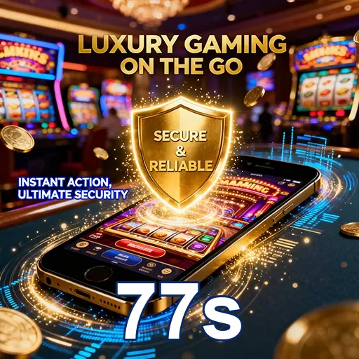Aplicativo do 77s demonstra jogo de slots seguro e prático.
