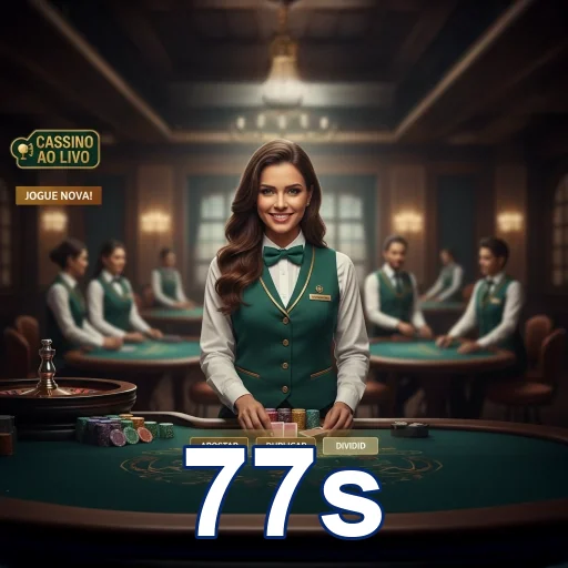 Atendente em cassino ao vivo no site 77s em ação.