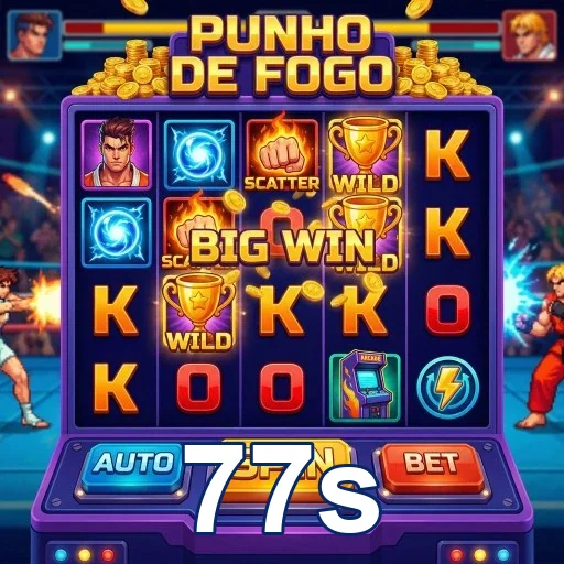 Tela do jogo Punho de Fogo na plataforma 77s.