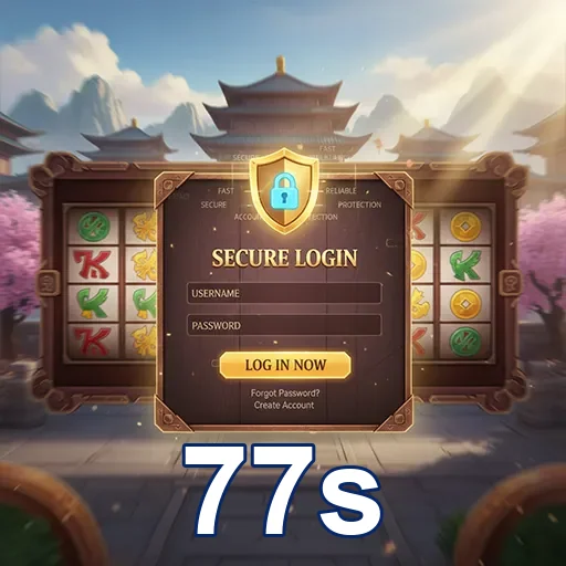 Tela de login segura da 77s para acesso a jogos.