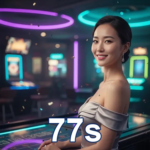 Jogadora feliz em cassino 77s mostrando acesso seguro.