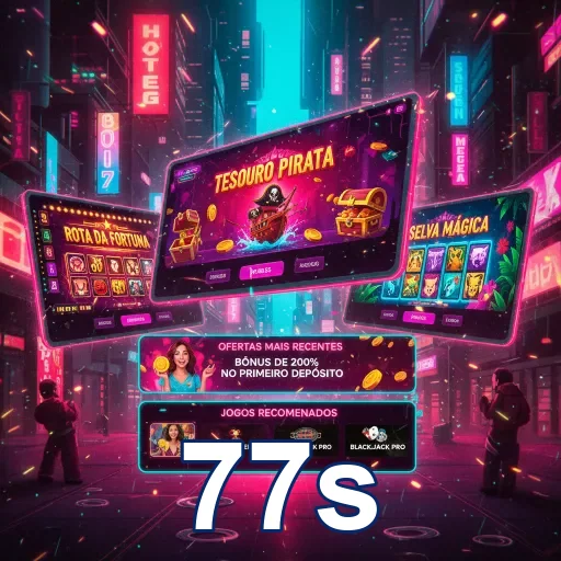 Interface da 77s com jogos e serviços VIP em destaque.