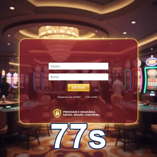 Tela de login da plataforma 77s para acesso VIP aos jogos.