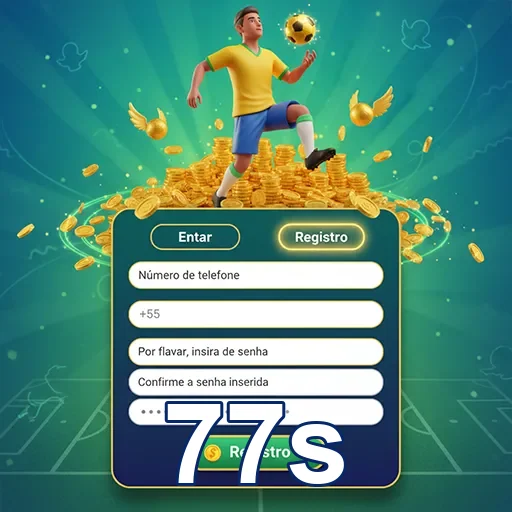 Jogador interagindo com formulário de registro no 77s.